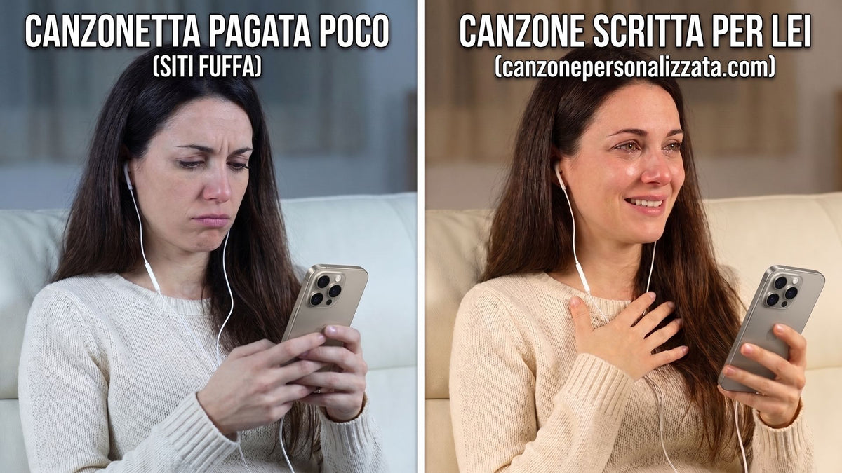 Canzone personalizzata gratis o scritta su misura: la stessa donna delusa da una canzonetta pagata poco e commossa dalla canzone scritta per lei