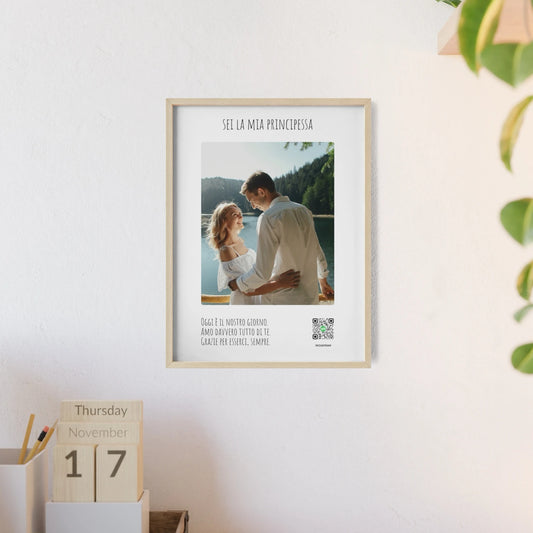 Poster con cornice in legno e Foto + Canzone Personalizzata image 1