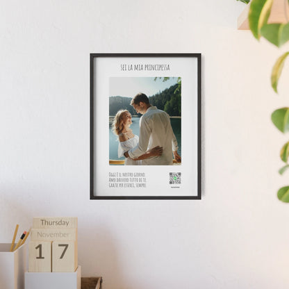 Poster con cornice in legno e Foto + Canzone Personalizzata image 3