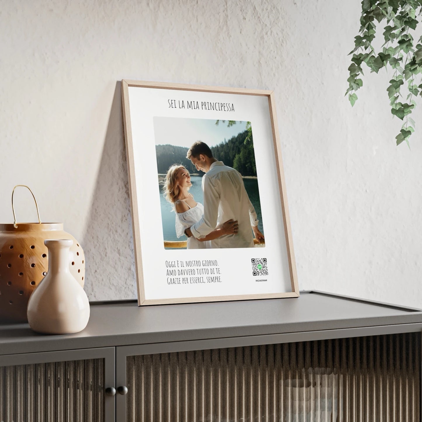 Poster con cornice in legno e Foto + Canzone Personalizzata image 0