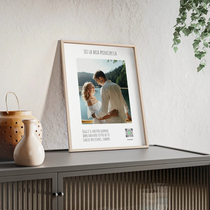 Poster con cornice in legno e Foto + Canzone Personalizzata image 0